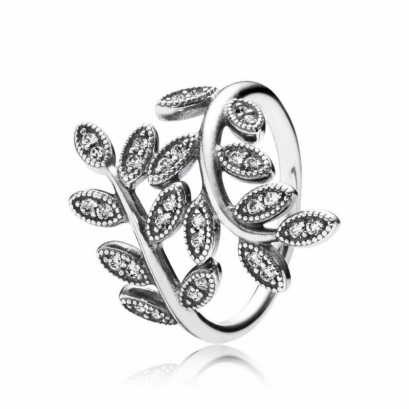 Pandora Sparkling Leaves Statement Ring - Sterling Silver/Cubic Zirconia - Canada | VC1700XD